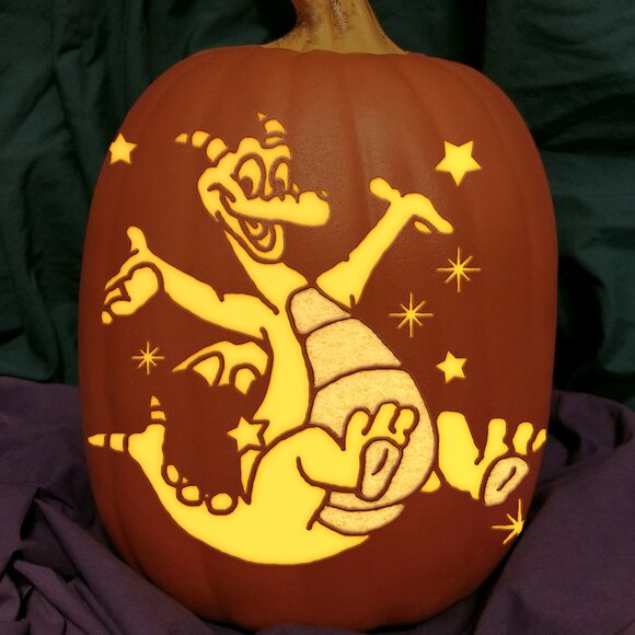 Disney Other - EPCOT Figment Carved Foam Permanent Pumpkin Imagination Disney Parks Carved